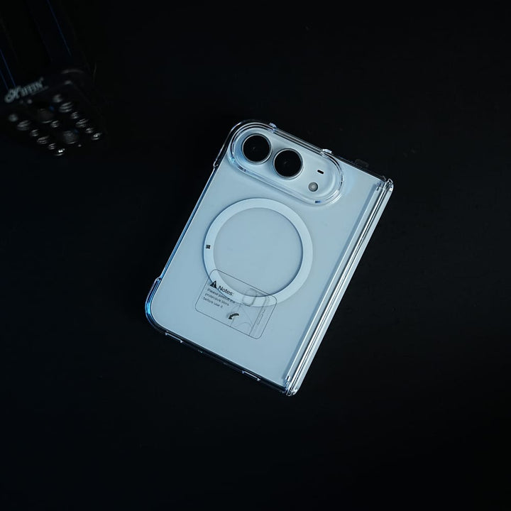 FRATO iPhone Fold CrystalGuard Duo MagSafe Case for iPhone Duo | Clear Back Cover with Hinge &amp; Front Glass Protection