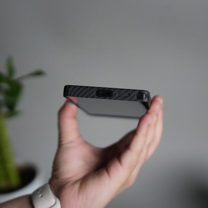 Galaxy S24 Ultra Carbon Fiber Texture Design Hard Pc MagSafe Case Cover CrossBlueRed