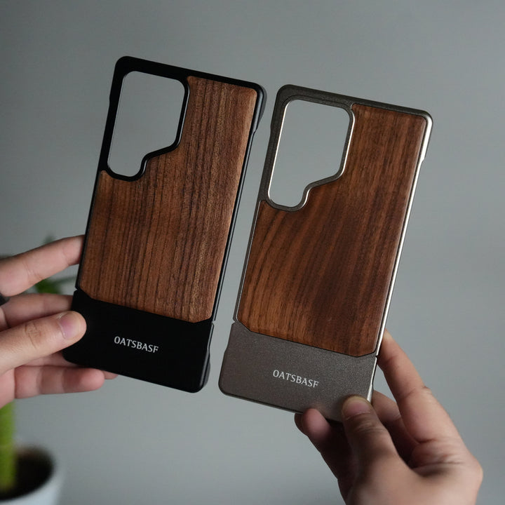 Galaxy S25 Ultra Magnetic Wooden Frameless Phone Case | Protective Shockproof Wireless Charging Cover