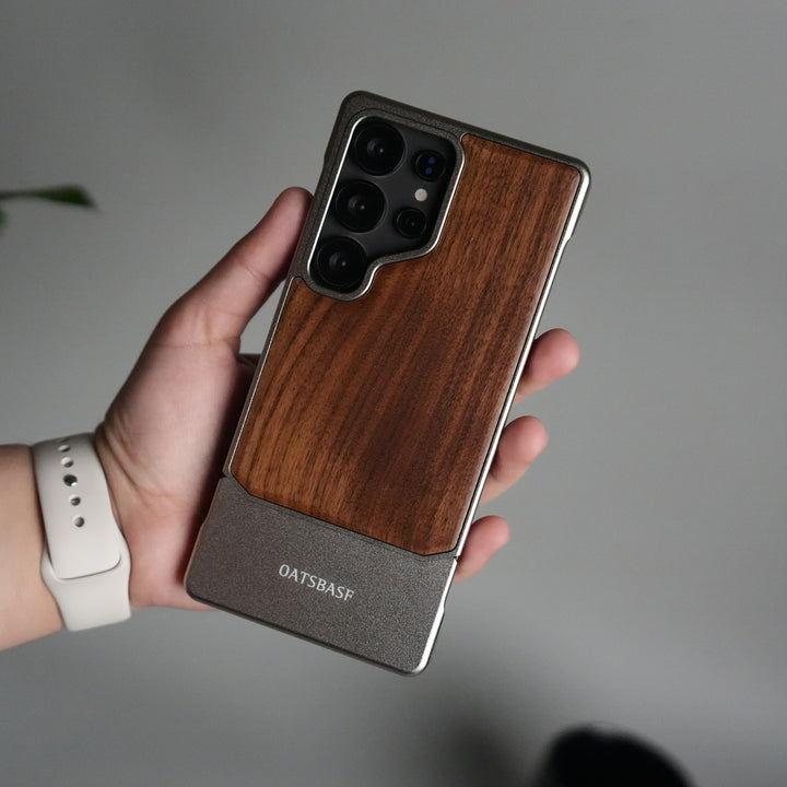 Galaxy S25 Ultra Magnetic Wooden Frameless Phone Case | Protective Shockproof Wireless Charging Cover