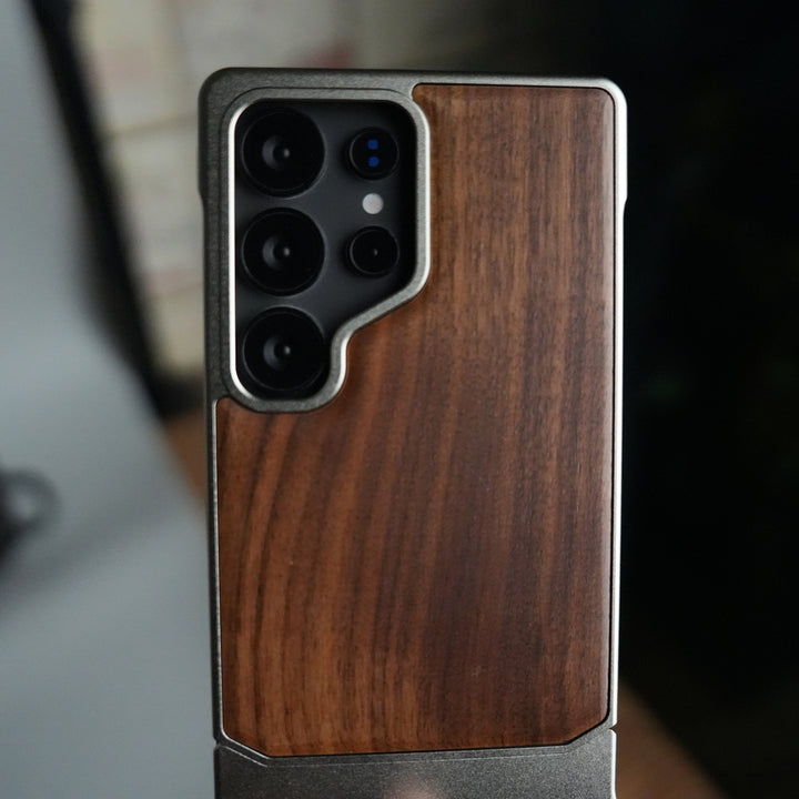 Galaxy S25 Ultra Magnetic Wooden Frameless Phone Case | Protective Shockproof Wireless Charging Cover