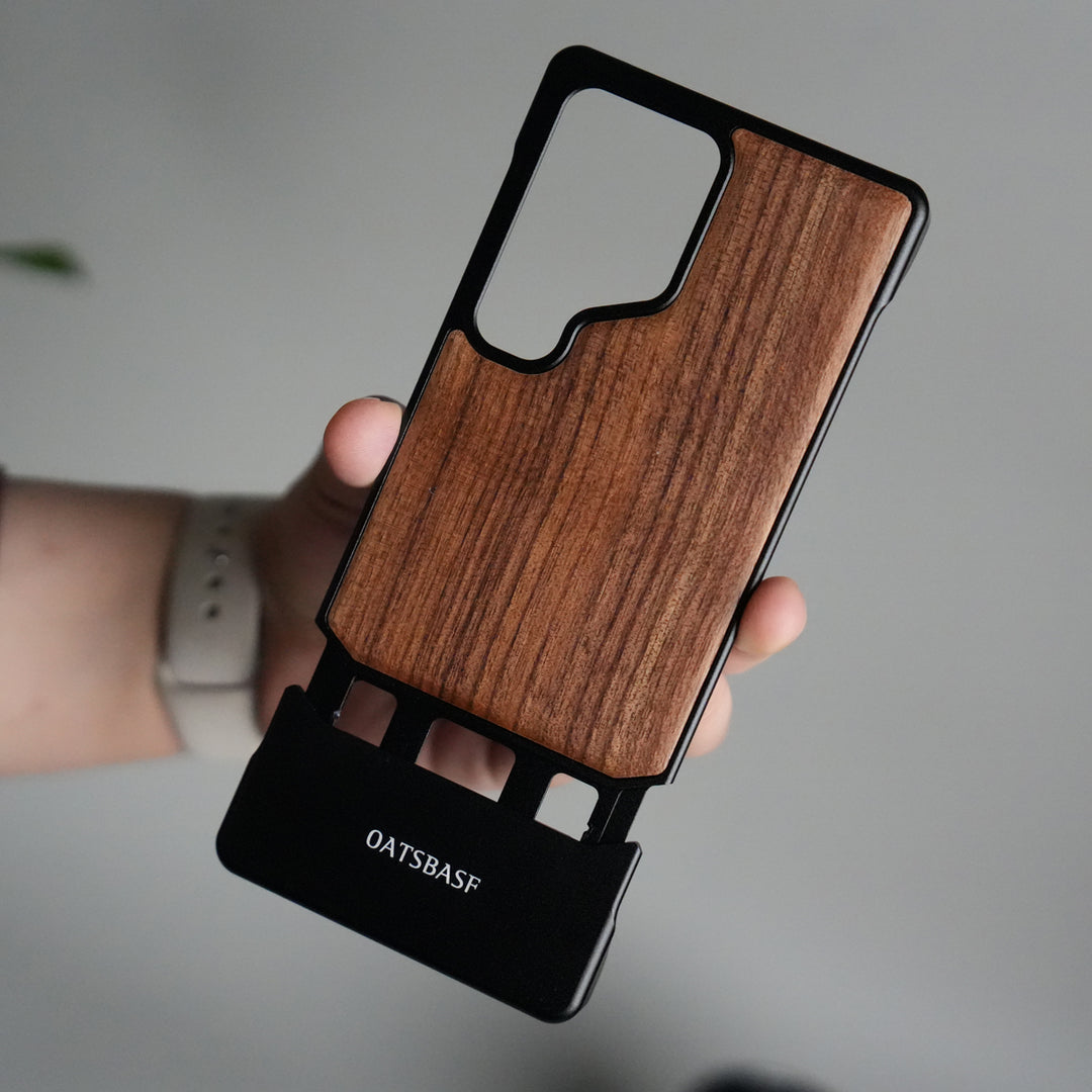 Galaxy S25 Ultra Magnetic Wooden Frameless Phone Case | Protective Shockproof Wireless Charging Cover