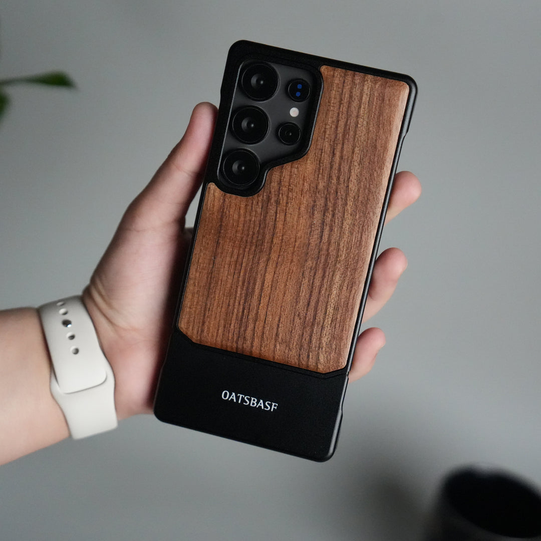 Galaxy S25 Ultra Magnetic Wooden Frameless Phone Case | Protective Shockproof Wireless Charging Cover