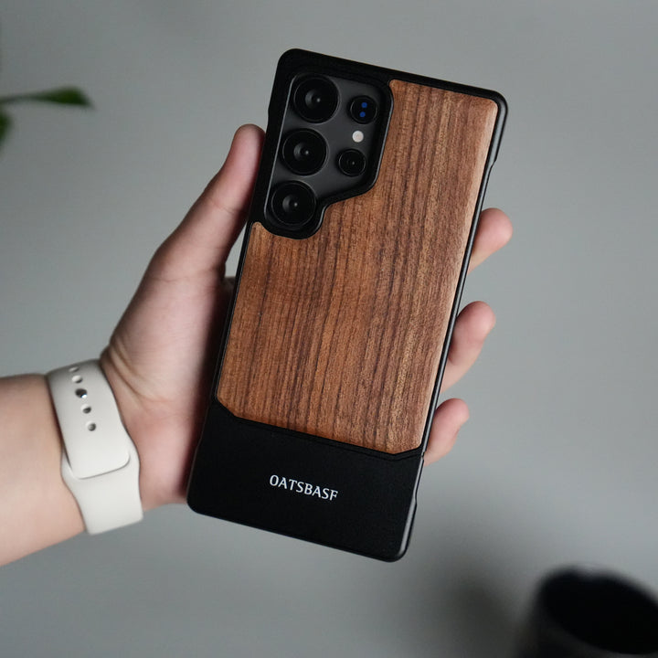 Galaxy S25 Ultra Magnetic Wooden Frameless Phone Case | Protective Shockproof Wireless Charging Cover