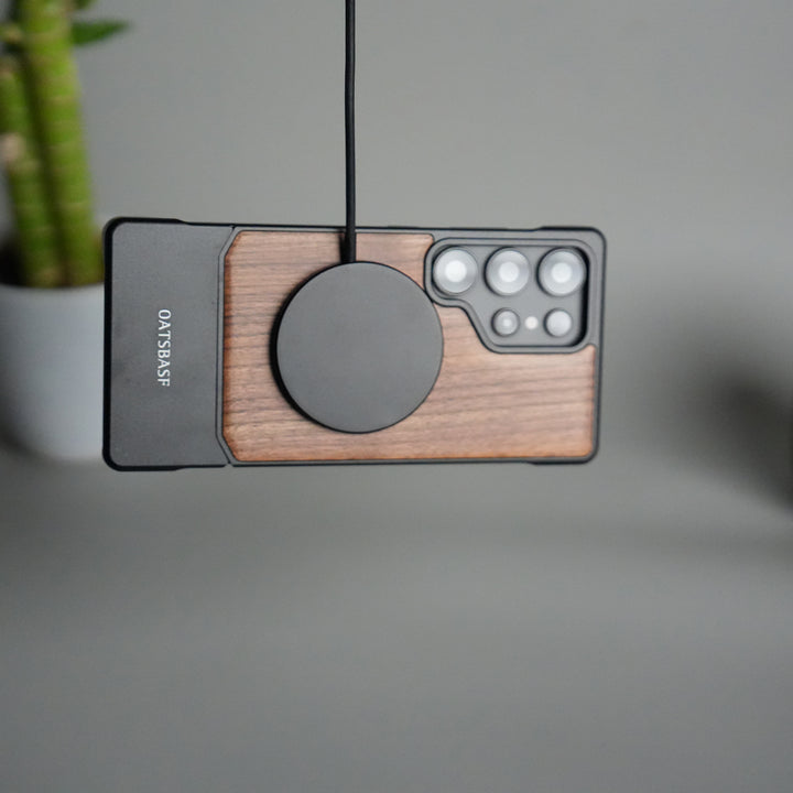 Galaxy S25 Ultra Magnetic Wooden Frameless Phone Case | Protective Shockproof Wireless Charging Cover