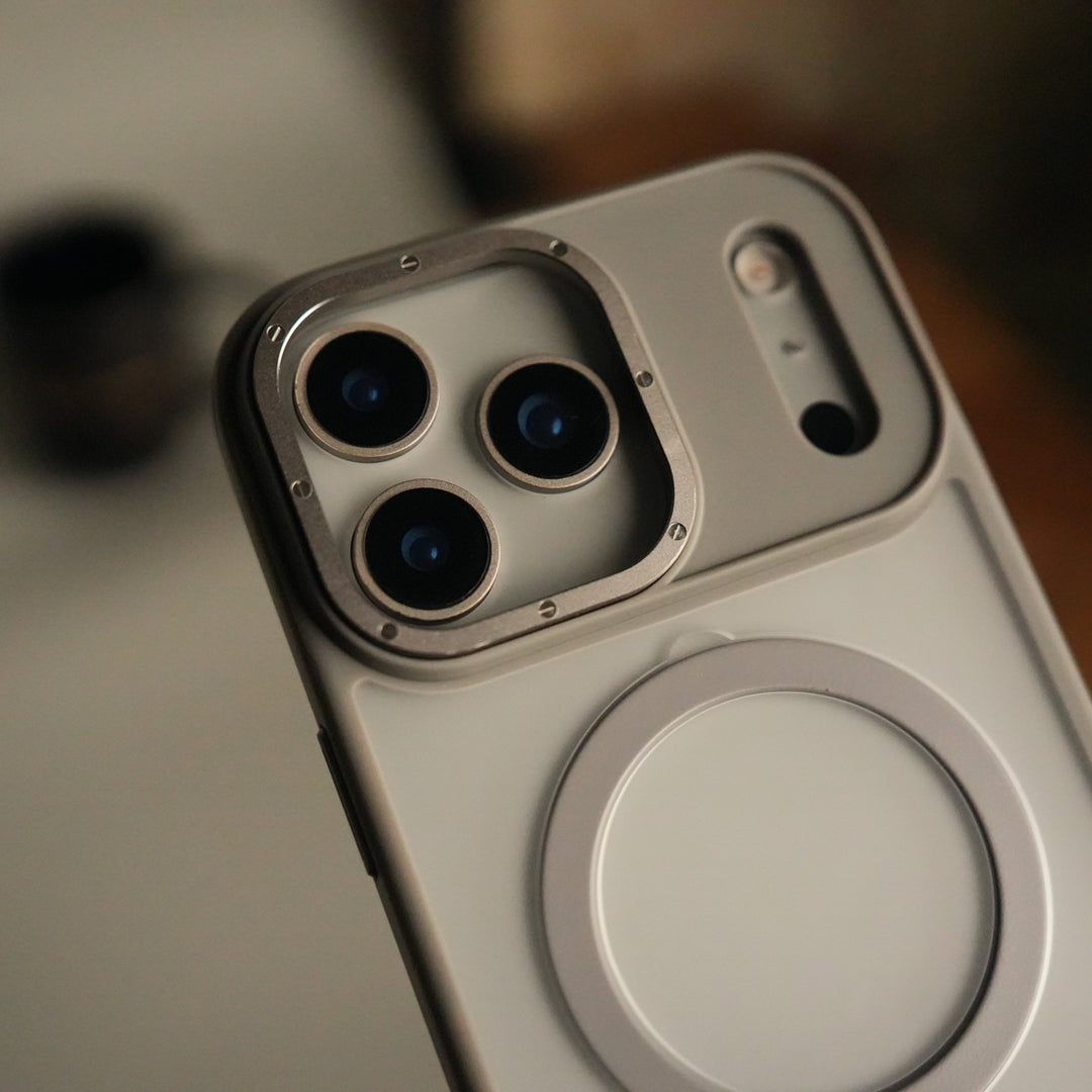 iPhone 17 Pro Max Frosted Case with Metal Camera Bump & Metal Kickstand | Shockproof Matte Hybrid Cover