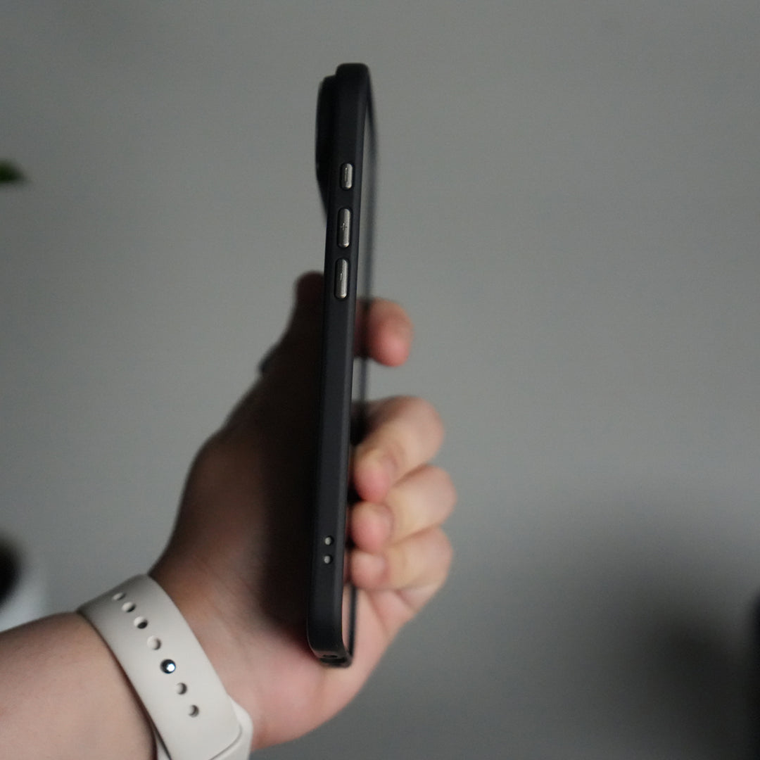 iPhone 17 Air Frosted Case with Metal Camera Bump & Metal Kickstand | Shockproof Matte Hybrid Cover