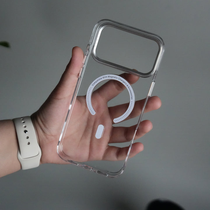 iPhone 17 Pro Max Luxury Diamond MagSafe Case | Crystal Clear Back Cover with Rhinestone Metal Camera Guard