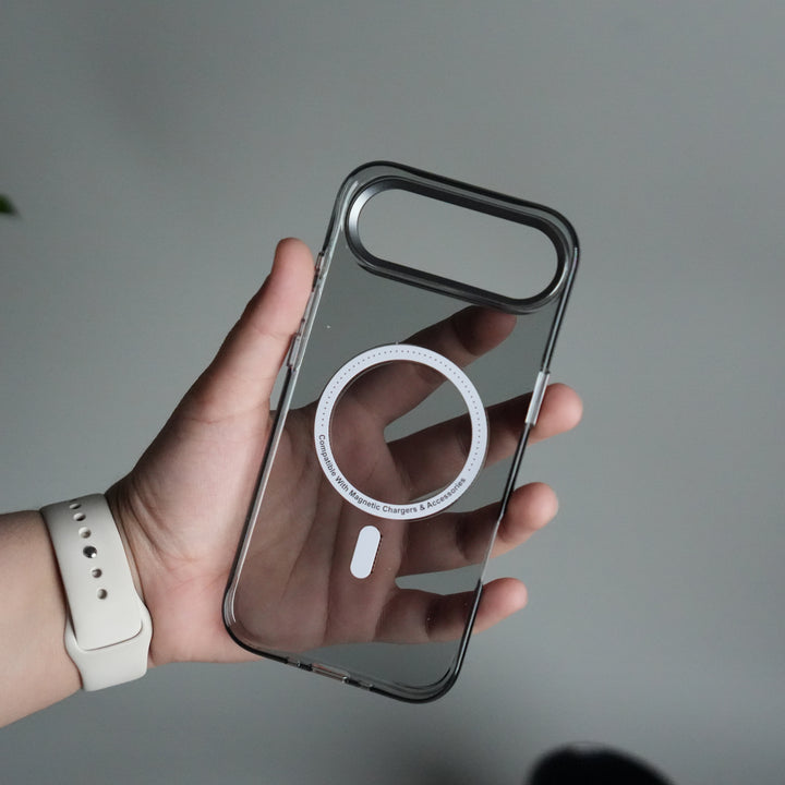 iPhone 17 Air Luxury Diamond MagSafe Case | Crystal Clear Back Cover with Rhinestone Metal Camera Guard