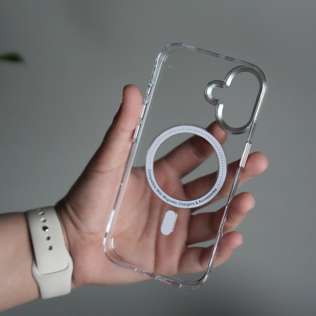 iPhone 17 Luxury Diamond MagSafe Case | Crystal Clear Back Cover with Rhinestone Metal Camera Guard