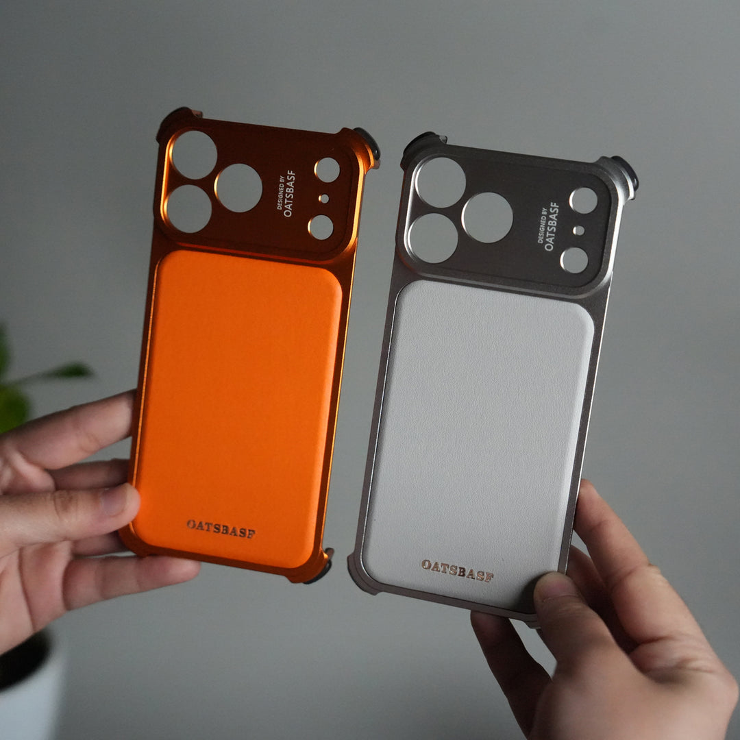 iPhone 17 Pro Max Premium Aluminum Metal Frame Case | Shockproof Corners | Luxury Leather Shells MagSafe Cover