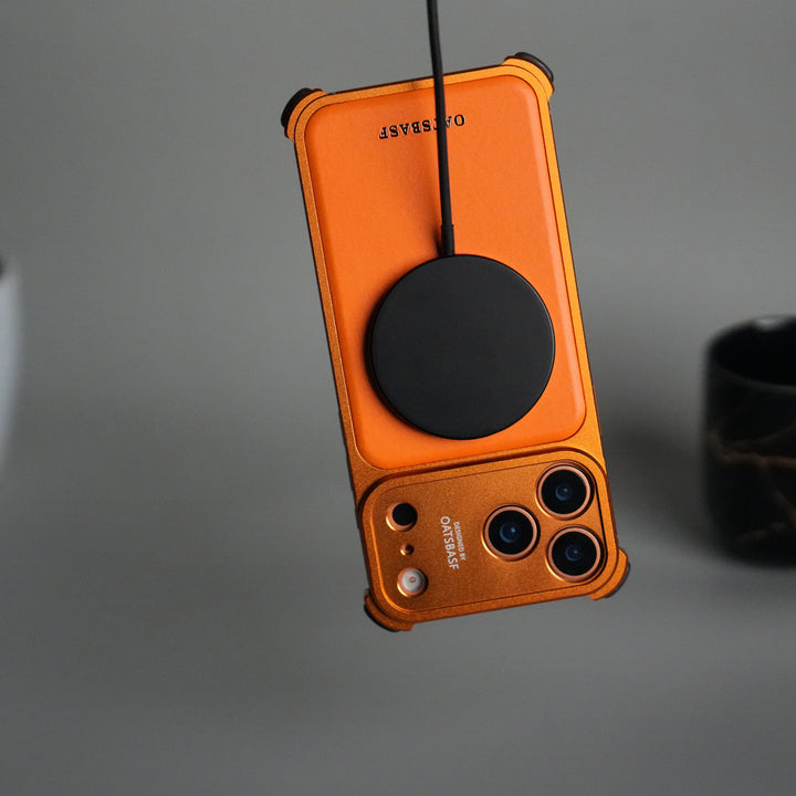 iPhone 17 Pro Max Premium Aluminum Metal Frame Case | Shockproof Corners | Luxury Leather Shells MagSafe Cover