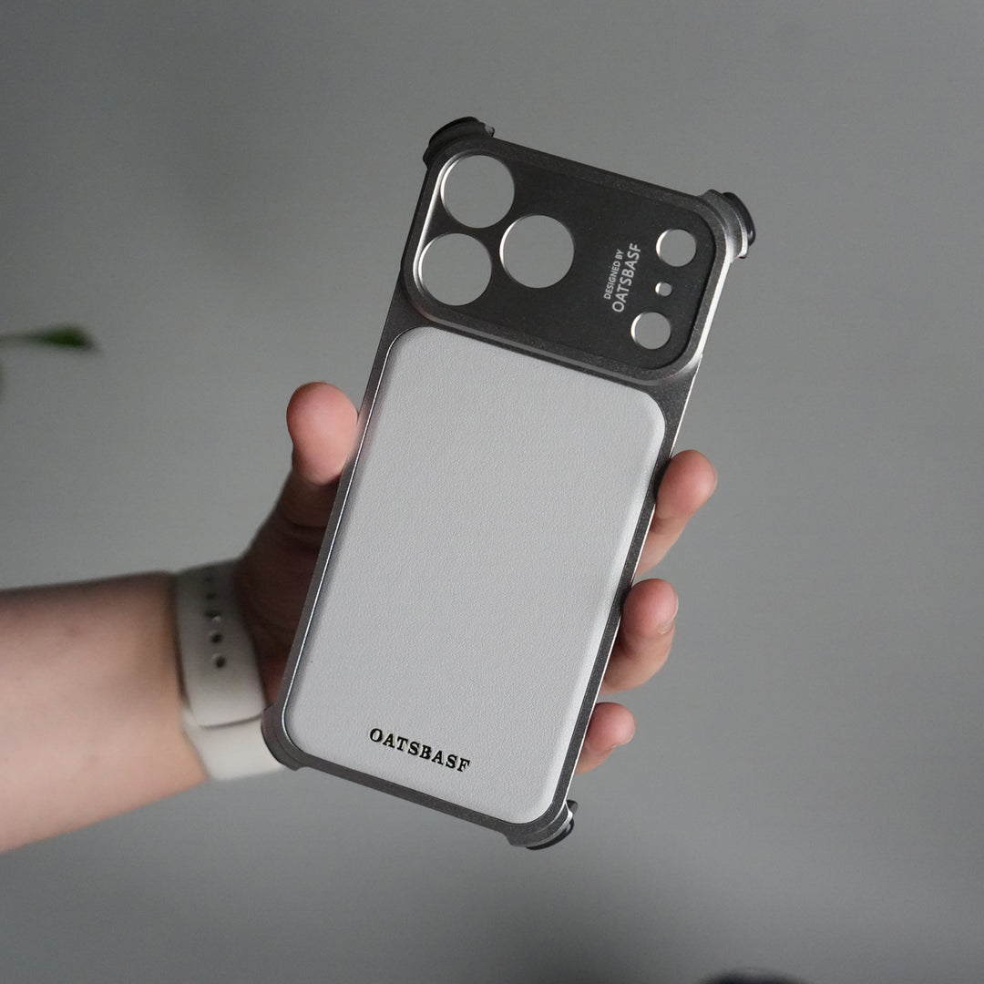 iPhone 17 Pro Max Premium Aluminum Metal Frame Case | Shockproof Corners | Luxury Leather Shells MagSafe Cover