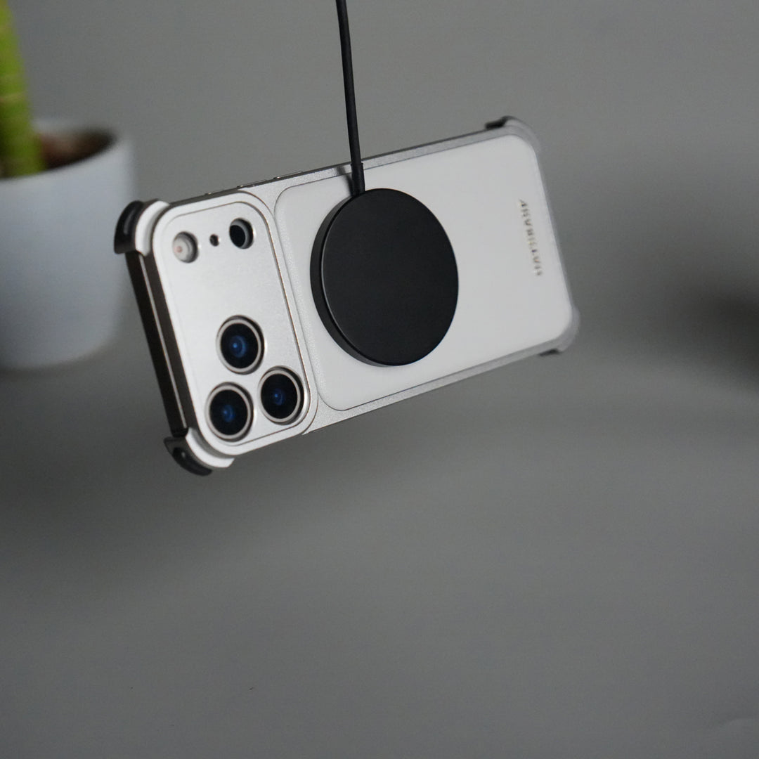 iPhone 17 Pro Max Premium Aluminum Metal Frame Case | Shockproof Corners | Luxury Leather Shells MagSafe Cover