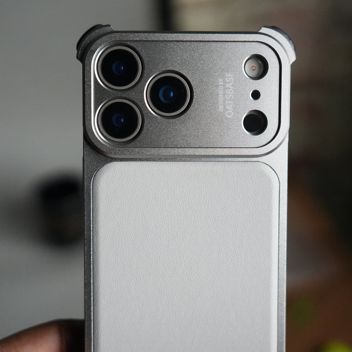 iPhone 17 Pro Max Premium Aluminum Metal Frame Case | Shockproof Corners | Luxury Leather Shells MagSafe Cover