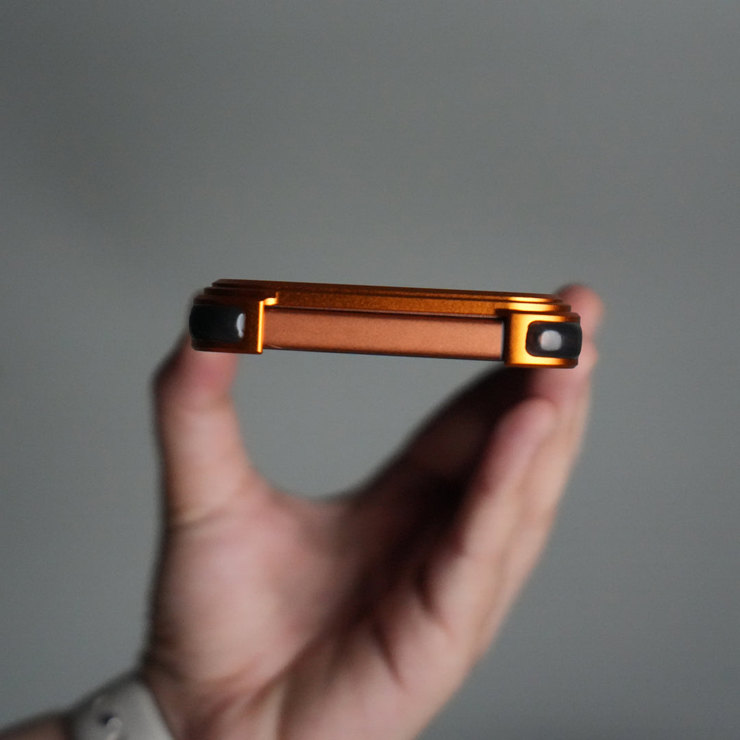 iPhone 17 Pro Metal Frameless Bumper Case | Blue Aluminum Protective Cover with 360° Rotating Stand