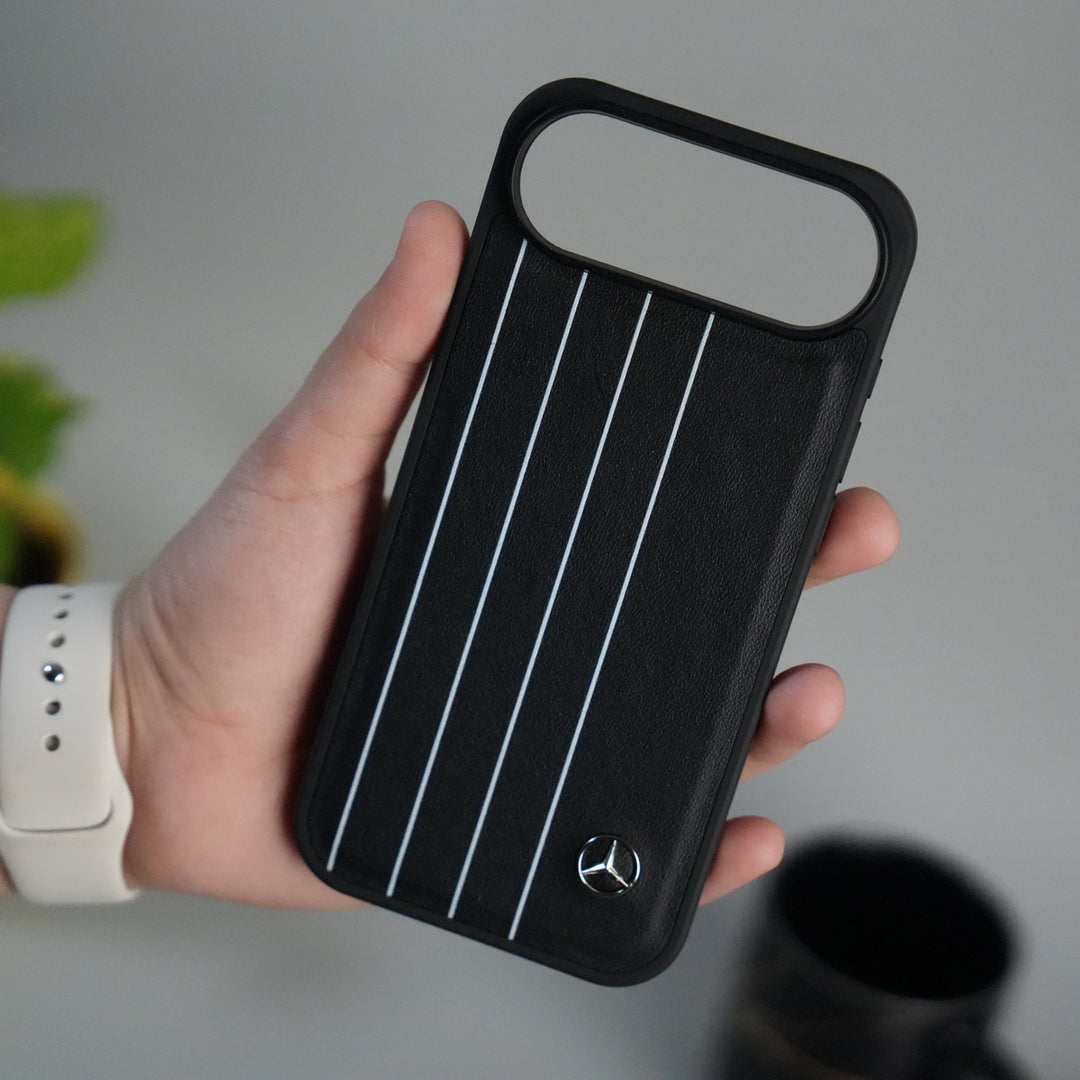 iPhone 17 Air Merc White Line Pattern PU Leather Case Cover