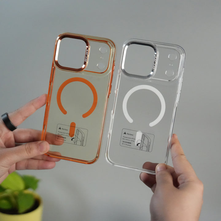 iPhone 17 Pro Max Crystal Clear Anti-Yellow Case with MagSafe & Metal Camera Bumper