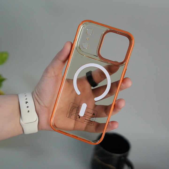 iPhone 17 Pro Max Crystal Clear Anti-Yellow Case with MagSafe & Metal Camera Bumper