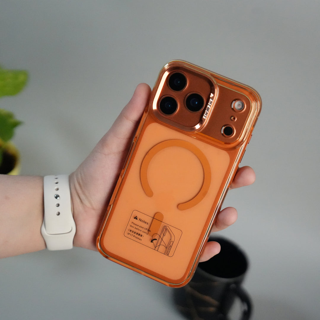 iPhone 17 Pro Max Crystal Clear Anti-Yellow Case with MagSafe & Metal Camera Bumper