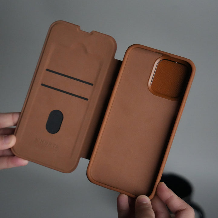 iPhone 13 Series Flip Case With Metal Camera Stand