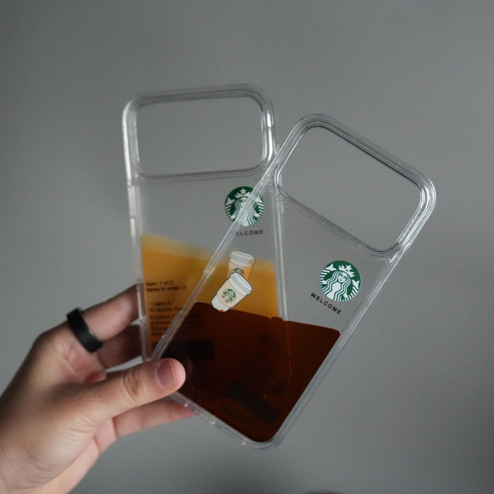 iPhone 17 Series SB Liquid Coffee Floating Cup Case Cover