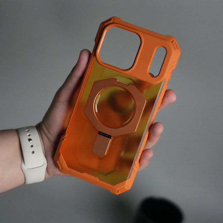 iPhone 17 Pro Max – Rugged Armor MagSafe Case with Metal Kickstand