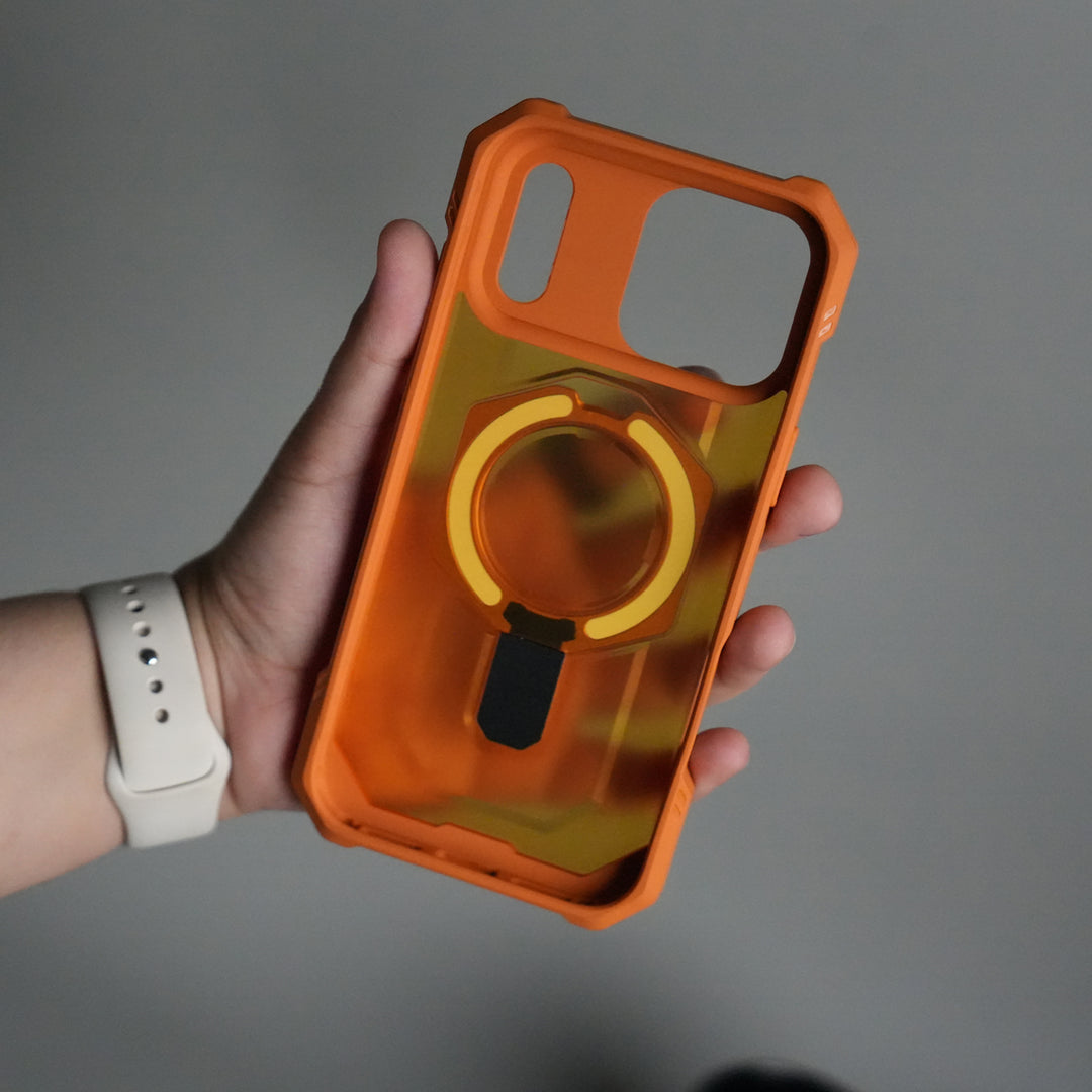 iPhone 17 Pro Max – Rugged Armor MagSafe Case with Metal Kickstand