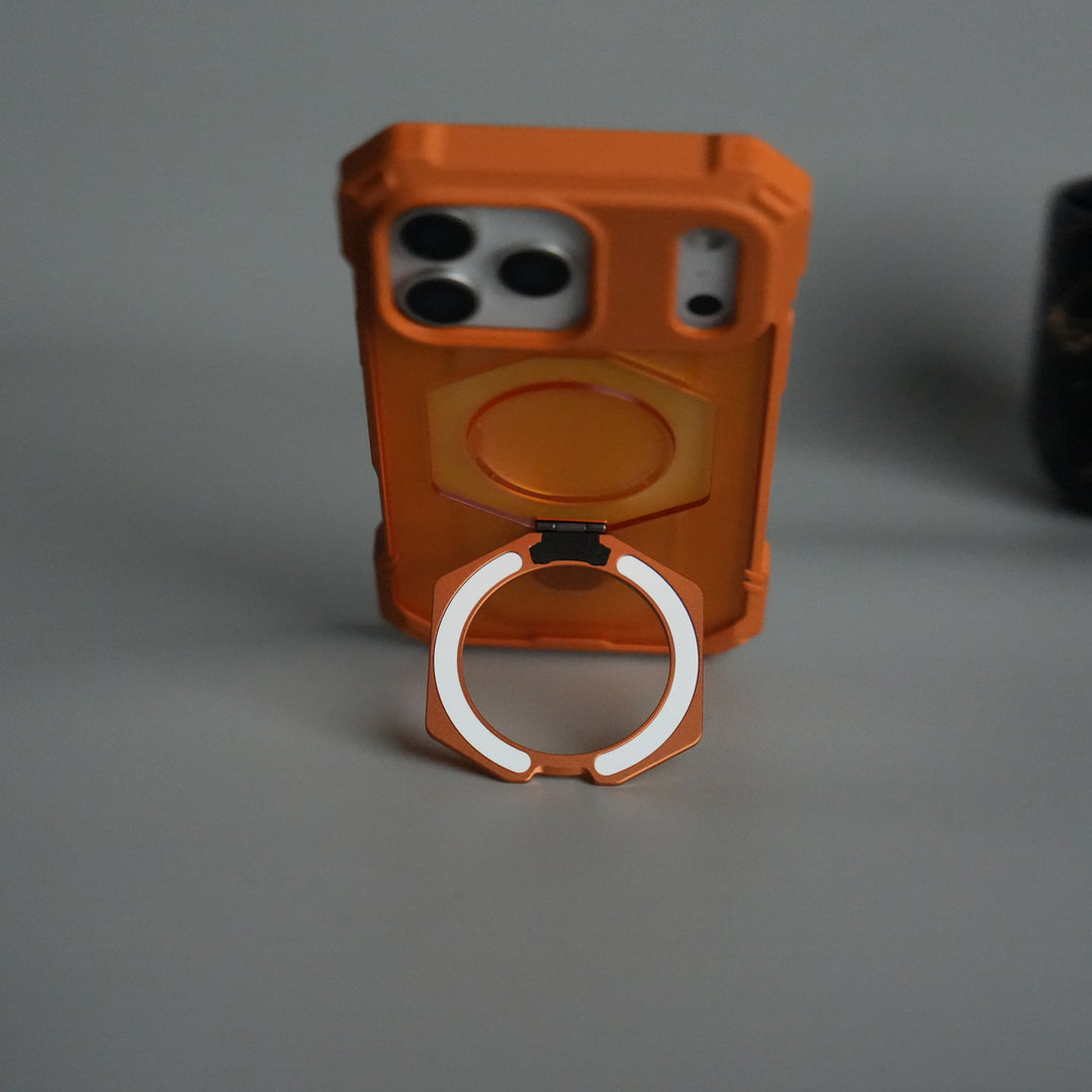 iPhone 17 Pro Max – Rugged Armor MagSafe Case with Metal Kickstand