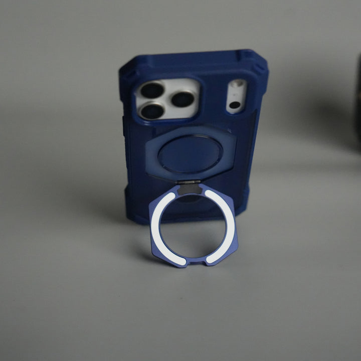 iPhone 17 Pro Max – Rugged Armor MagSafe Case with Metal Kickstand
