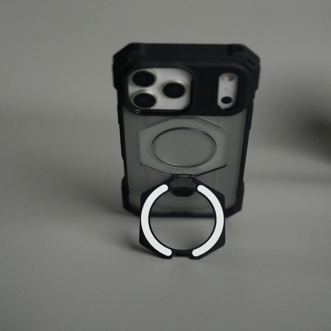 iPhone 17 Pro Max – Rugged Armor MagSafe Case with Metal Kickstand