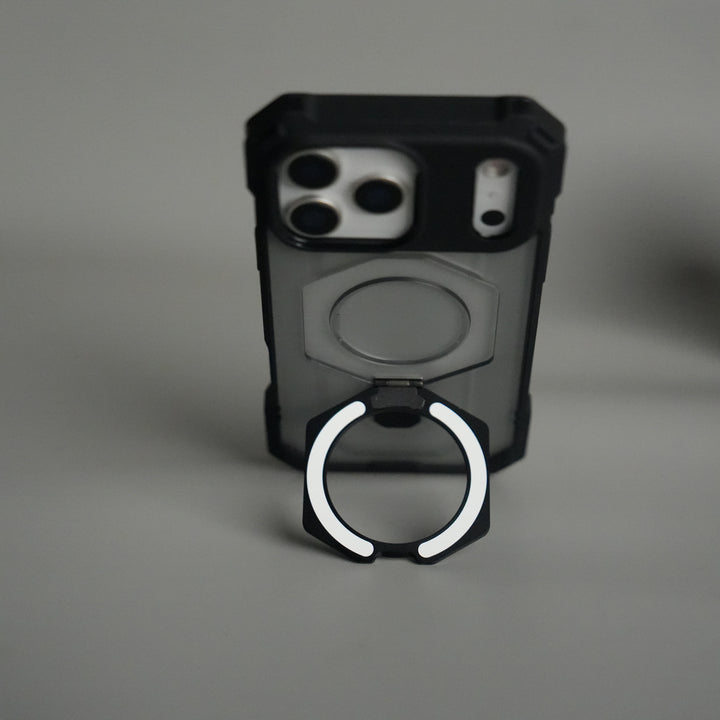 iPhone 17 Pro Max – Rugged Armor MagSafe Case with Metal Kickstand