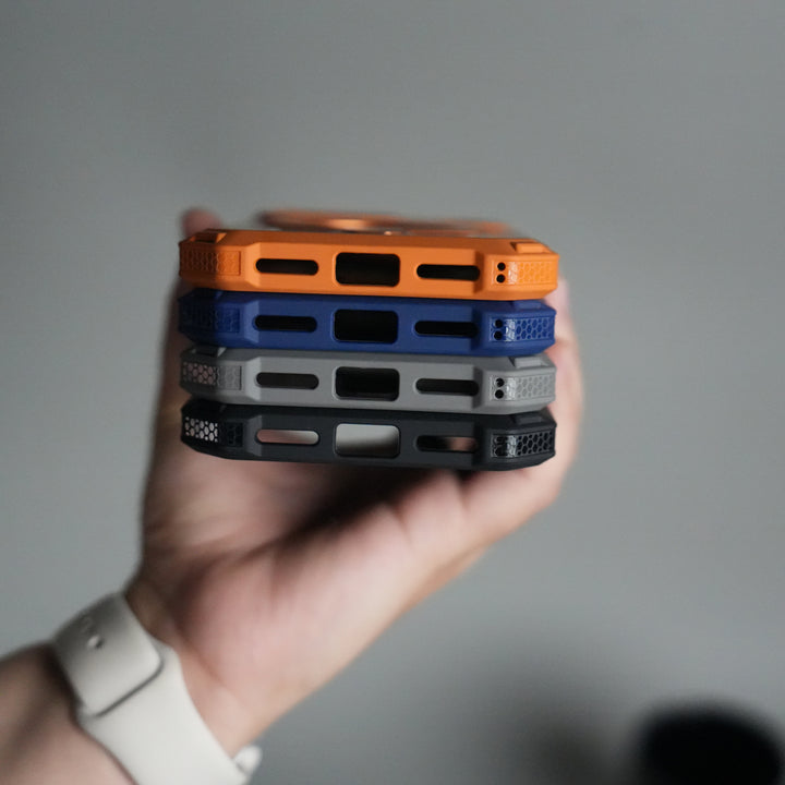 iPhone 17 Pro Max – Rugged Armor MagSafe Case with Metal Kickstand