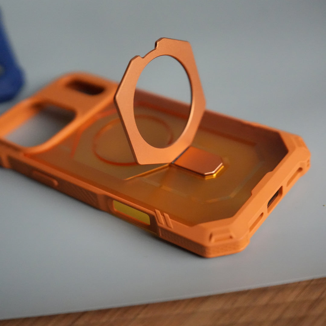 iPhone 17 Pro Max – Rugged Armor MagSafe Case with Metal Kickstand