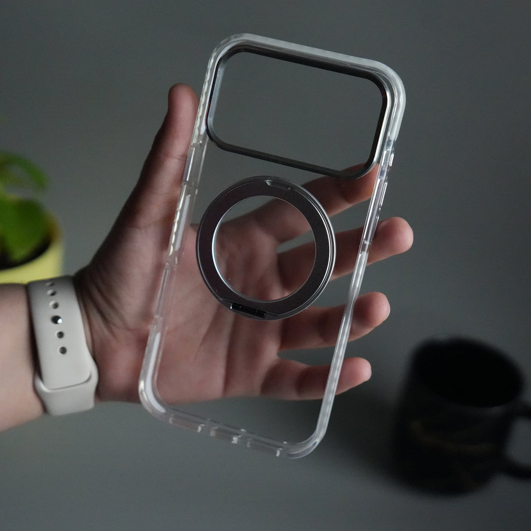 iPhone 17 Pro ClearShield Metal Ring Stand MagSafe Case Cover