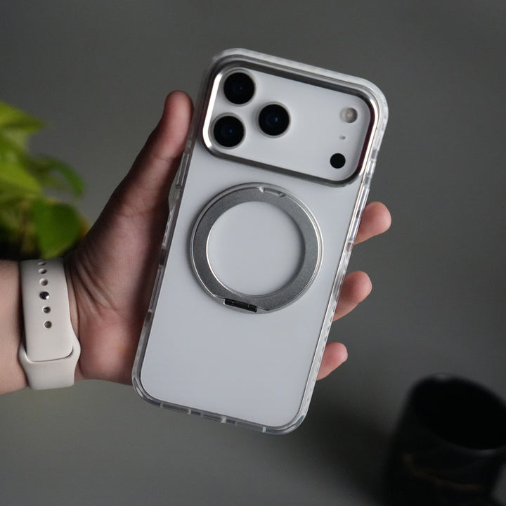 iPhone 17 Pro ClearShield Metal Ring Stand MagSafe Case Cover