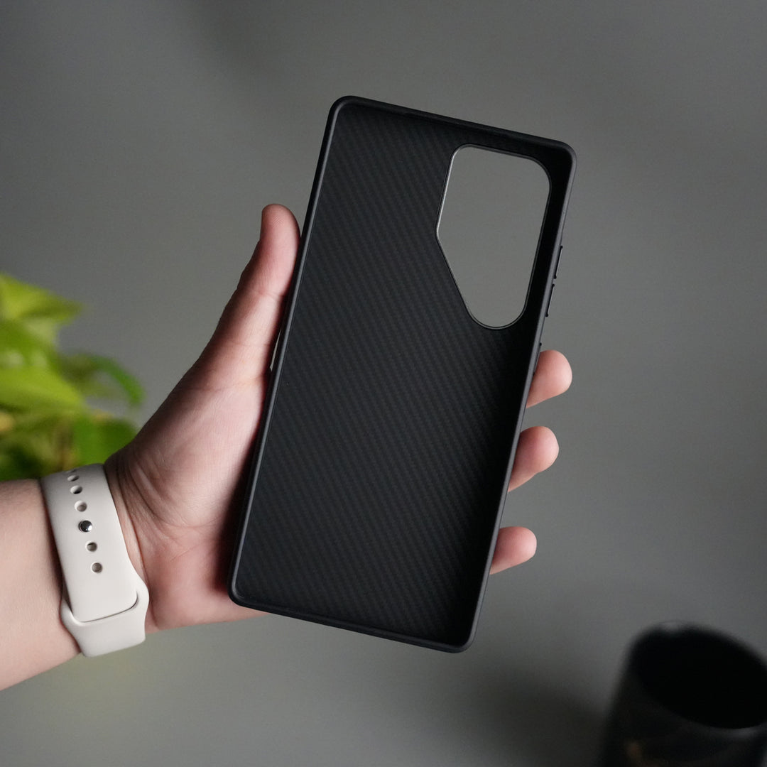 Galaxy S25 Ultra CarbonShield Metal Camera Ring and Rotating Stand Case