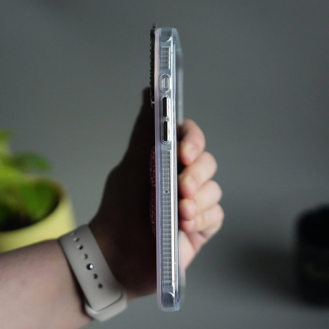 iPhone 17 Pro Marble Design Case | Luxury Rhinestone Camera Frame & 3D Diamond Bow Cover