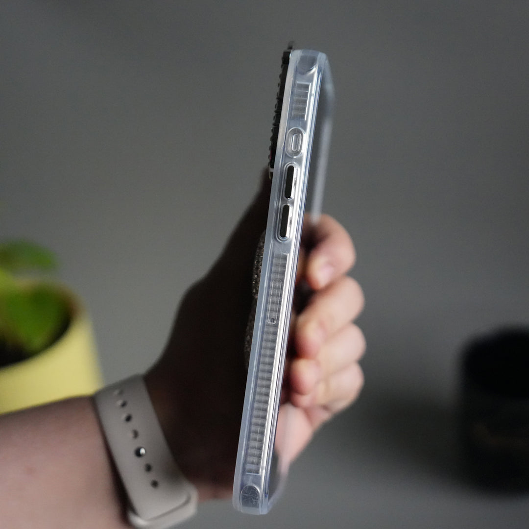 iPhone 17 Pro Marble Design Case | Luxury Rhinestone Camera Frame & 3D Diamond Bow Cover