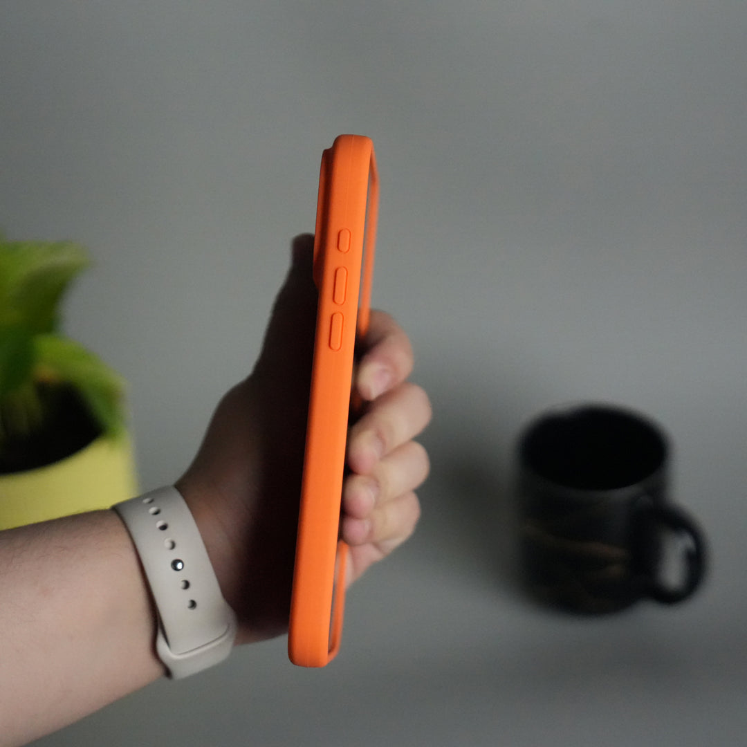 iPhone 17 Series Sports Car Logo Liquid Silicone Case Cover ORANGE