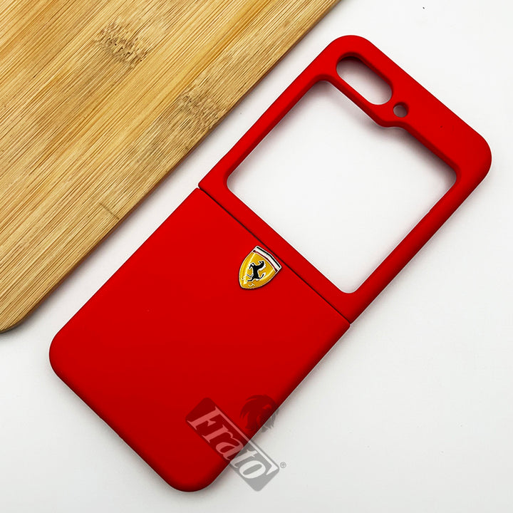 Samsung Galaxy Z Flip 5 Matte Finish Ferrari Sports Car Logo Design Case Cover