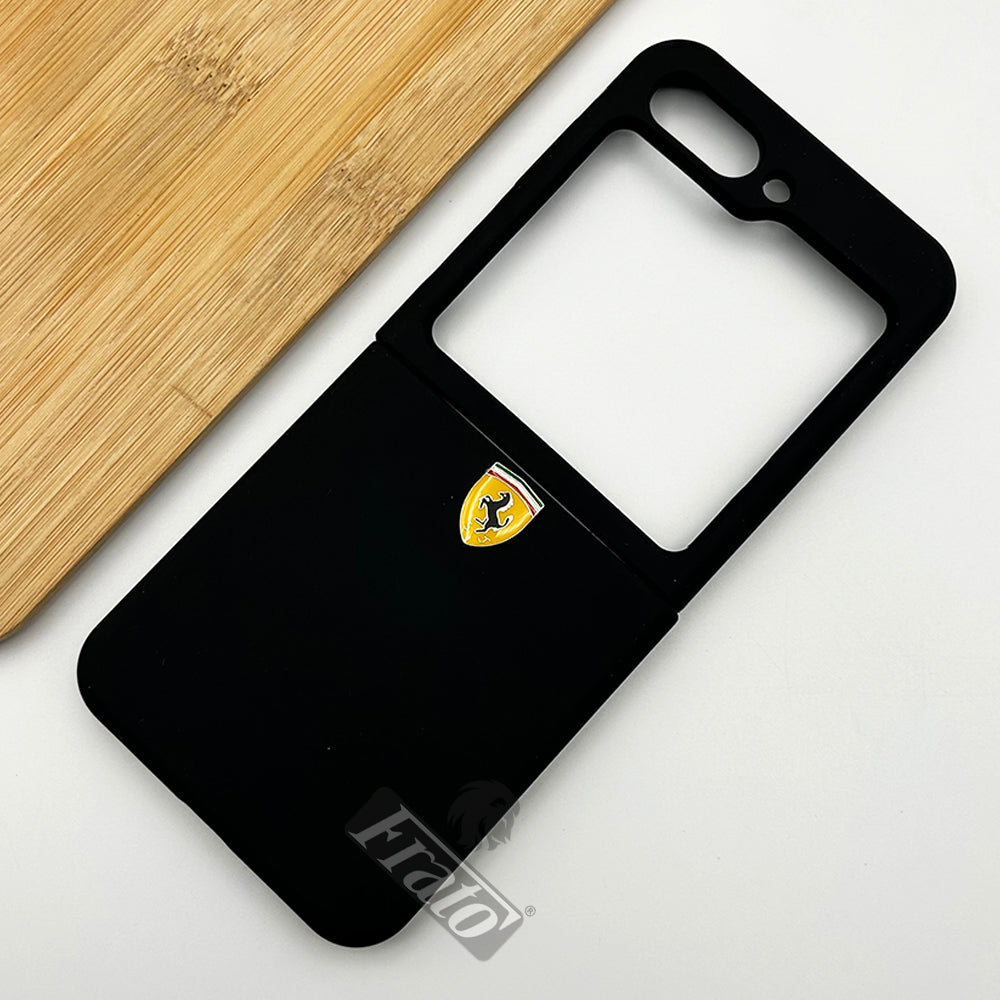 Samsung Galaxy Z Flip 5 Matte Finish Ferrari Sports Car Logo Design Case Cover