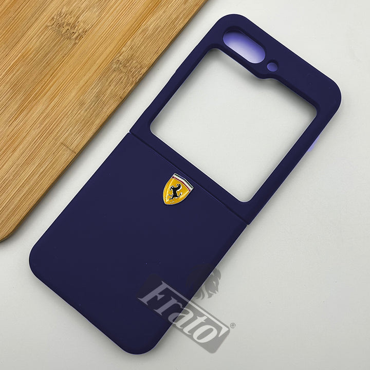 Samsung Galaxy Z Flip 5 Matte Finish Ferrari Sports Car Logo Design Case Cover
