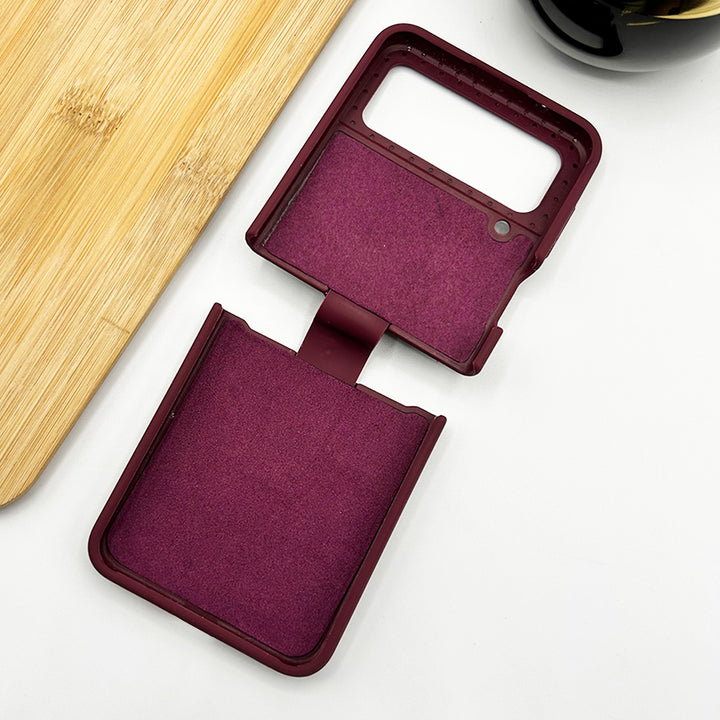 Samsung Galaxy Z Flip 4 Soft Silicone Case Cover With Ring Holder -Marsala