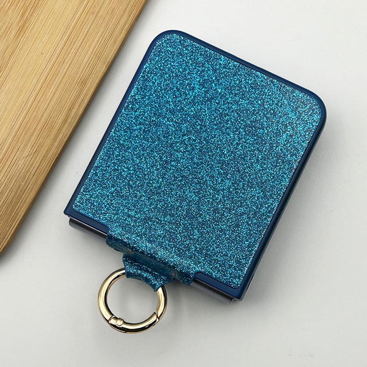 Samsung Galaxy Z Flip 4 Shimmer Glitter Bling Metal Ring Holder Case Cover