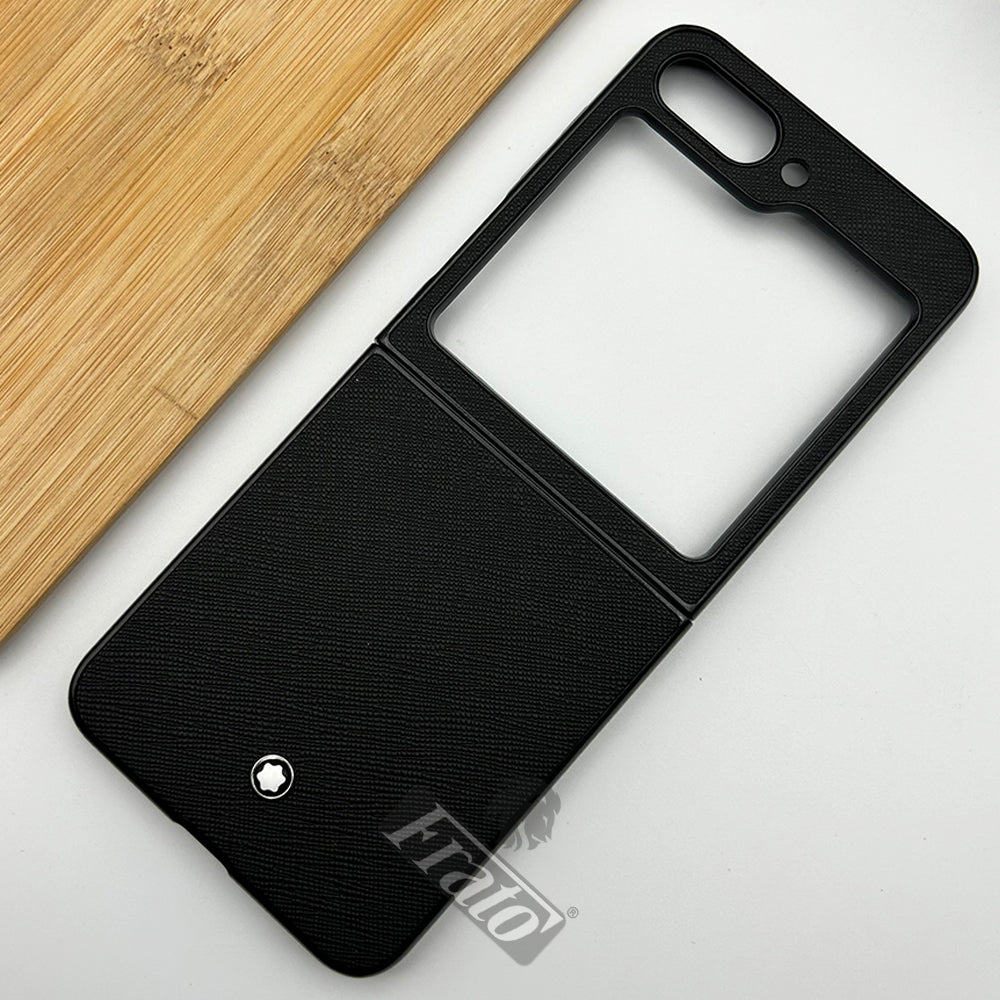 Samsung Galaxy Z Flip 5 PU Leather Texture Design Case Cover (Black)