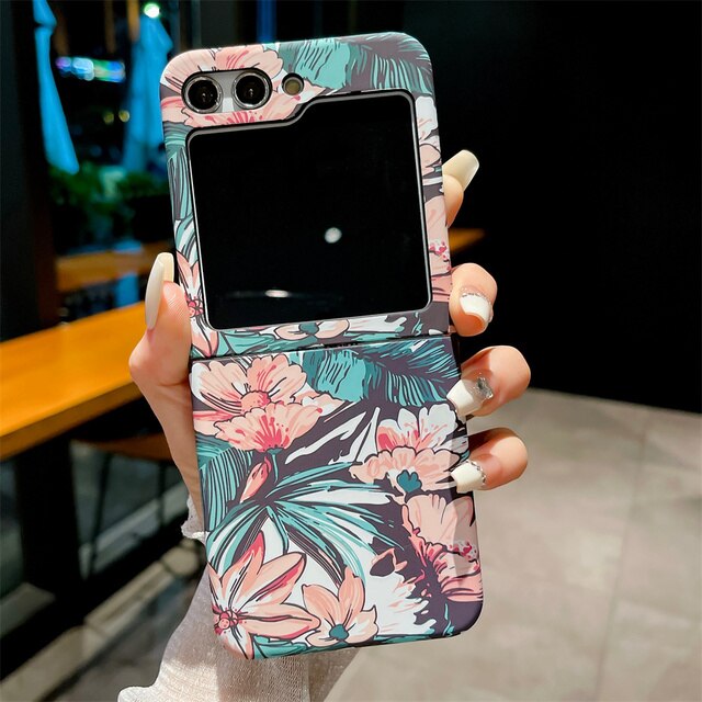 Samsung Galaxy Z Flip 5 Ultra Thin Floral Hard Shell Case Cover