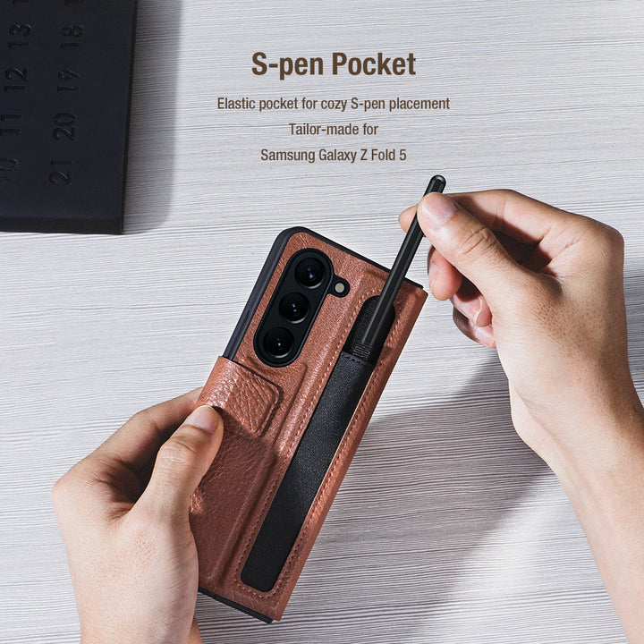 Samsung Galaxy Z Fold 5 Nillkin Aoge Leather Cover Case Cover