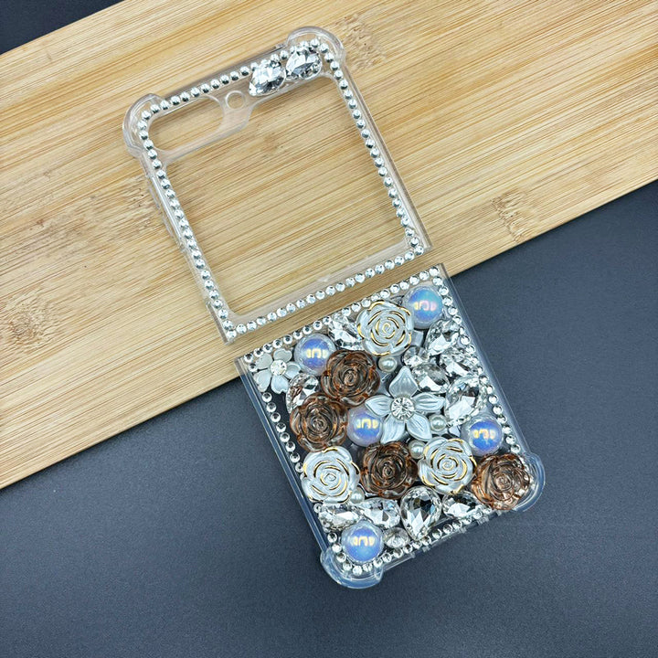 Samsung Galaxy Z Flip 5 Floral Diamond Stone Shimmer Case Cover