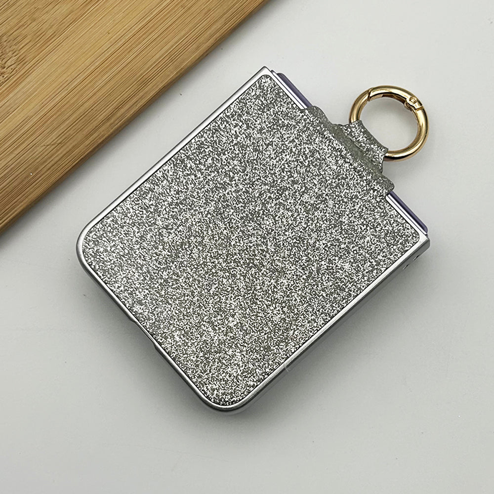 Samsung Galaxy Z Flip 3 Shimmer Glitter Bling Metal Ring Holder Case Cover